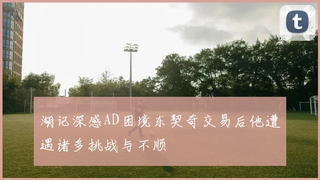 湖记深感AD困境东契奇交易后他遭遇诸多挑战与不顺